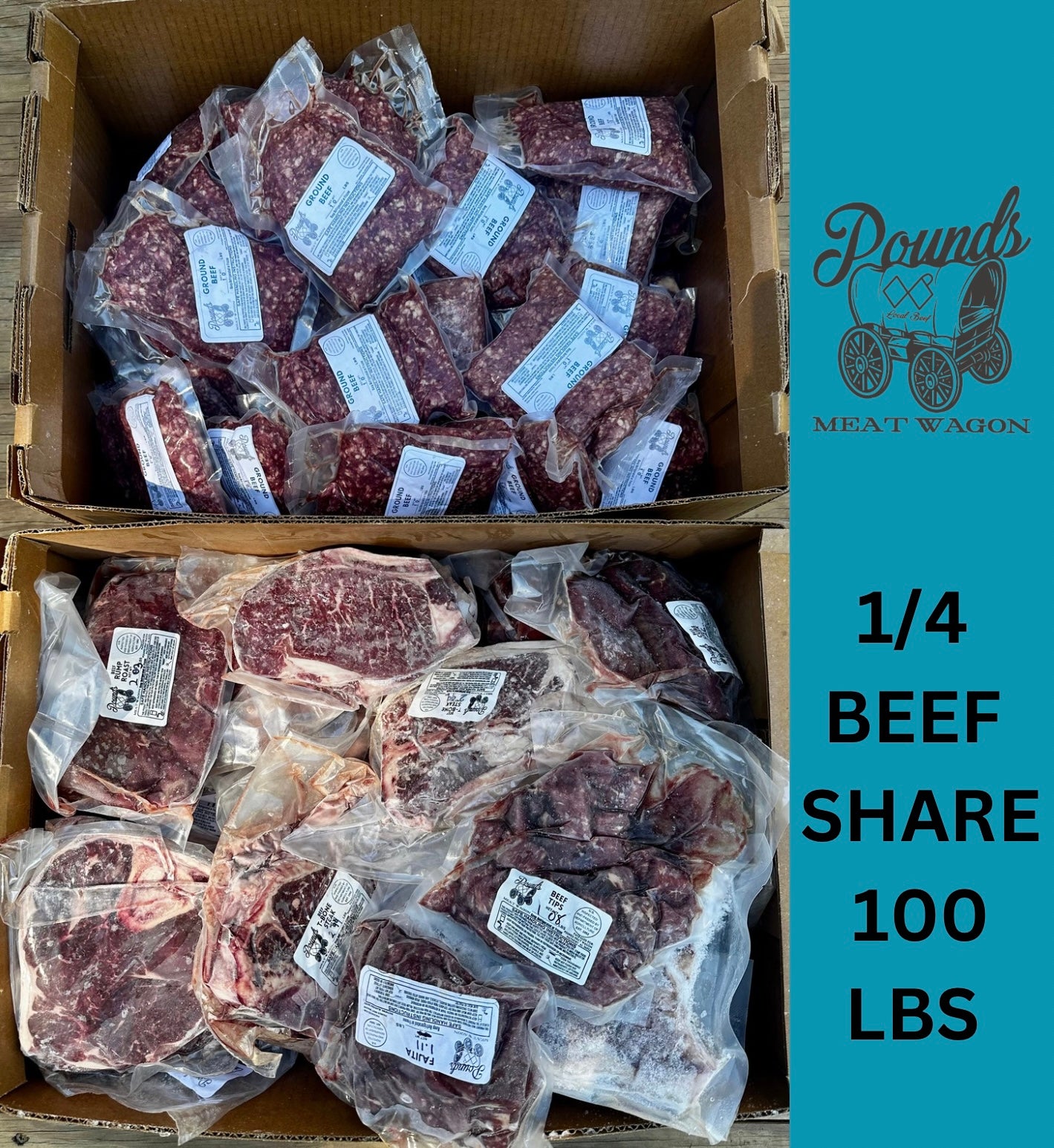 1/4 Beef Share 100 Lbs. - Deposit Only – Poundsmeatwagon