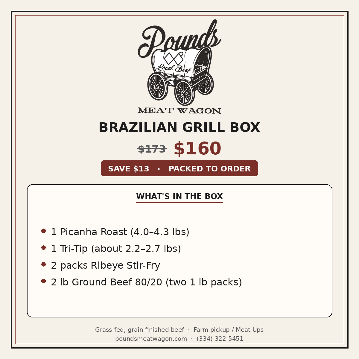 Brazilian Grill Box — what's in the box, $160